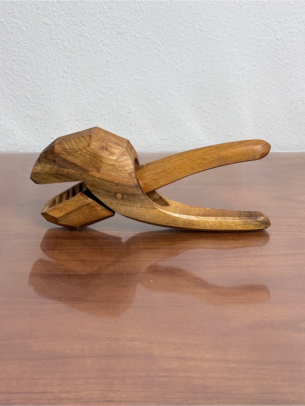 Vintage Teak Wooden Nutcracker Pliers Mid-Century